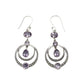 Sterling Silver Gemstone Circle Chandelier Earrings
