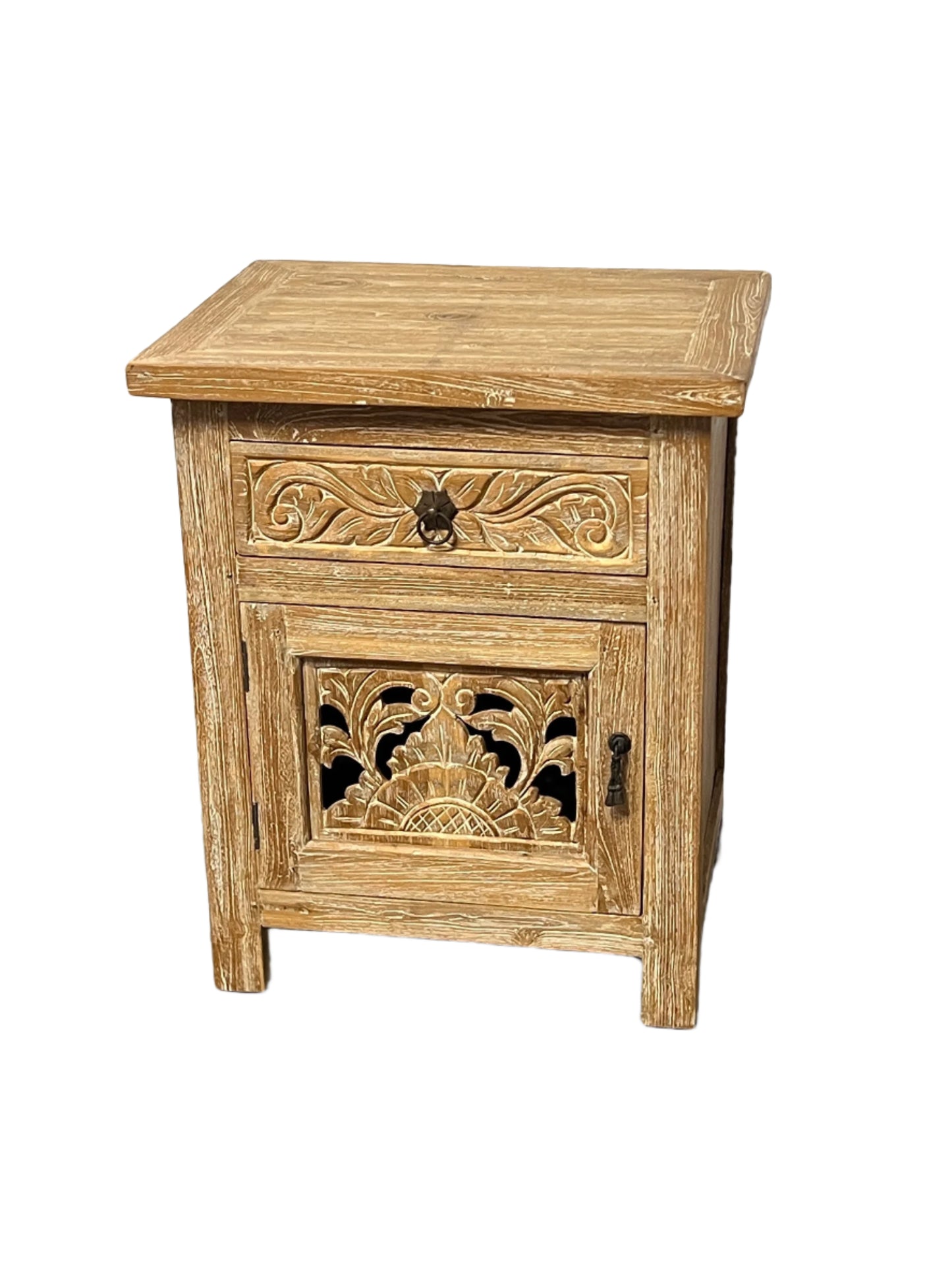 White Washed Teakwood Night Stands