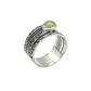 Sterling Silver Oval Opal Flower Band Ring