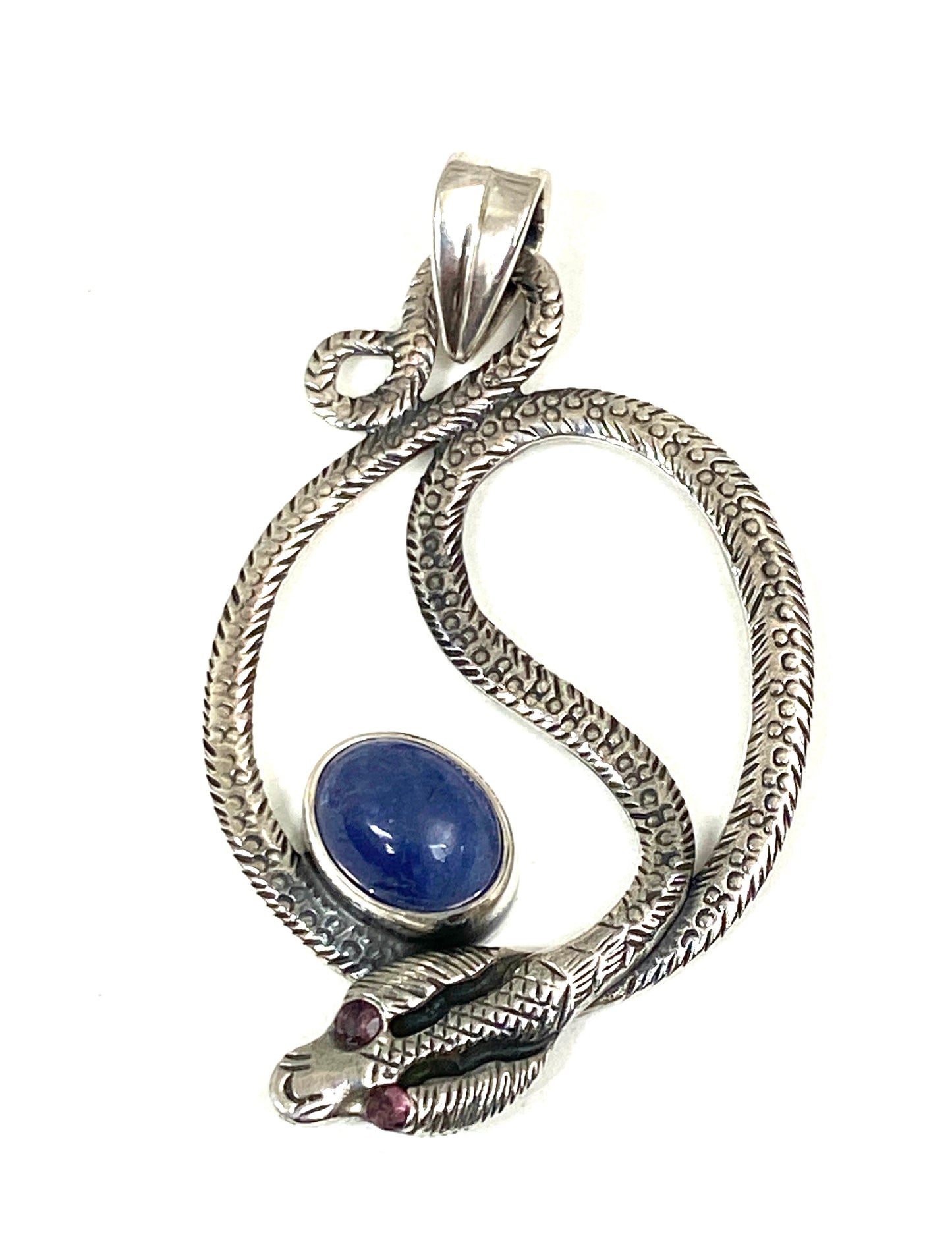 Sterling Silver Gemstone Snake Pendants