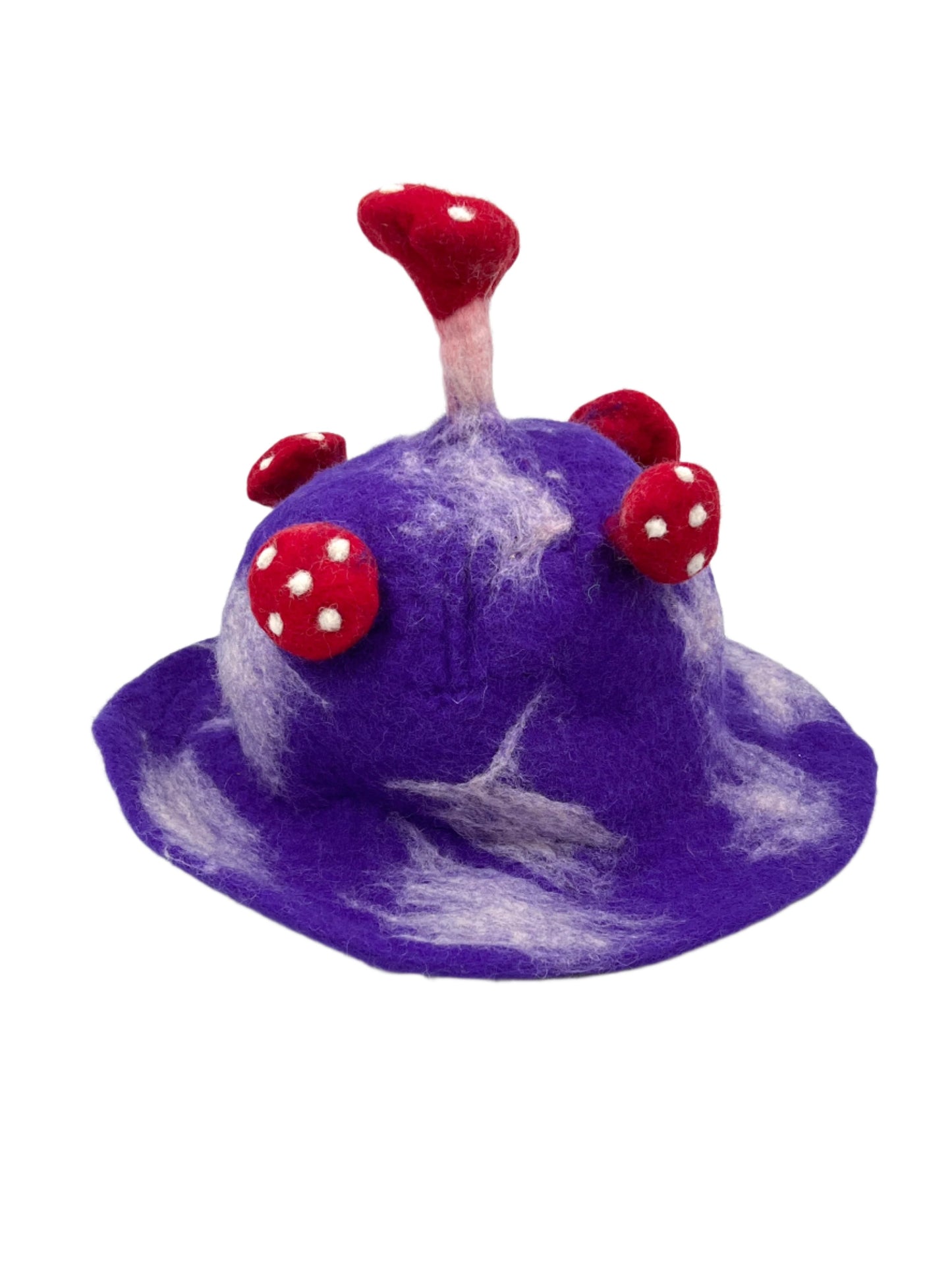 Hand felted Mushroom Wool Hats | Purples