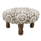 Flower Block Print Foot Stool | Round