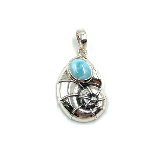 Sterling Silver Sea Creature Larimar Pendants