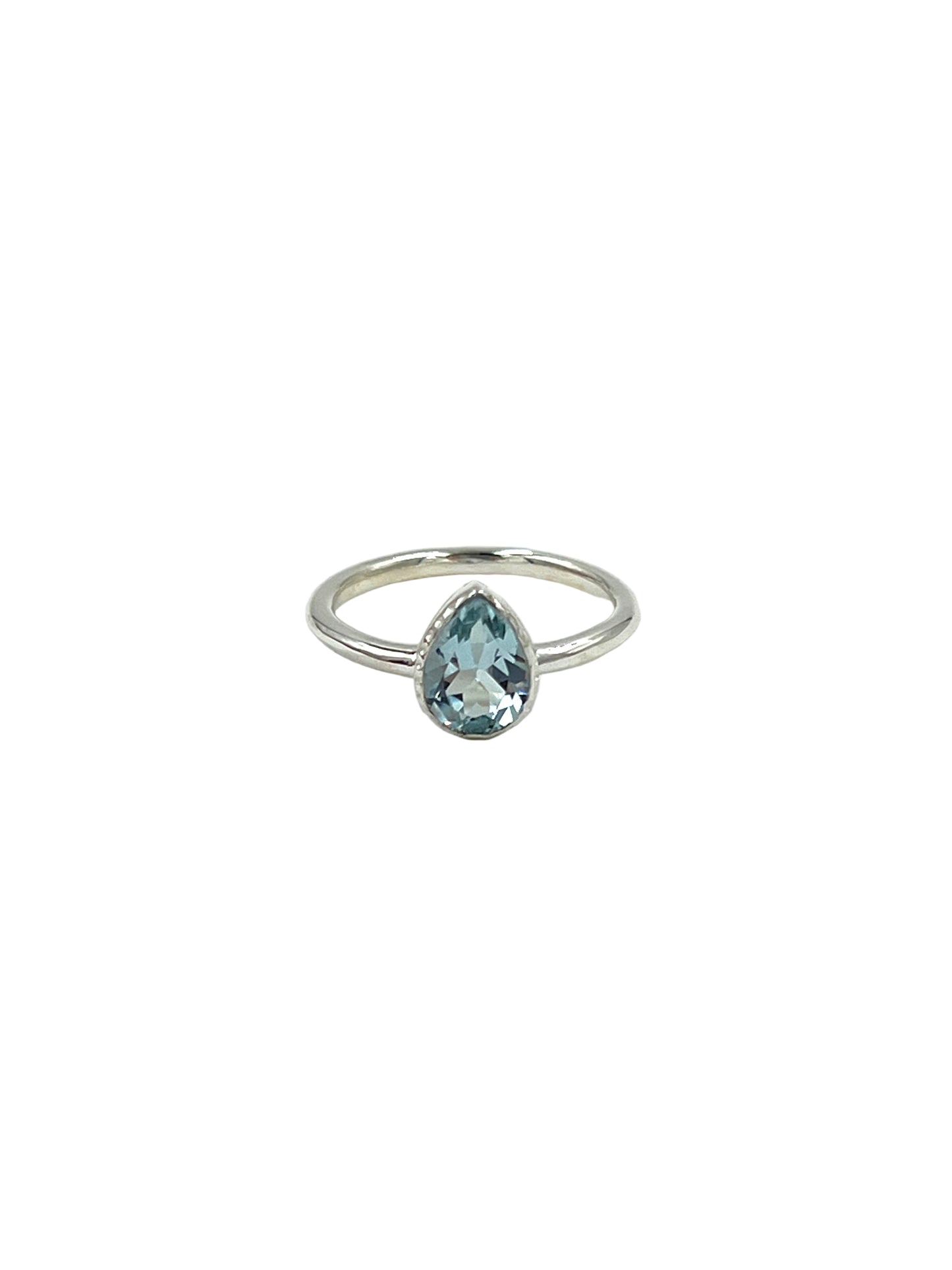 Teardrop Blue Topaz Ring
