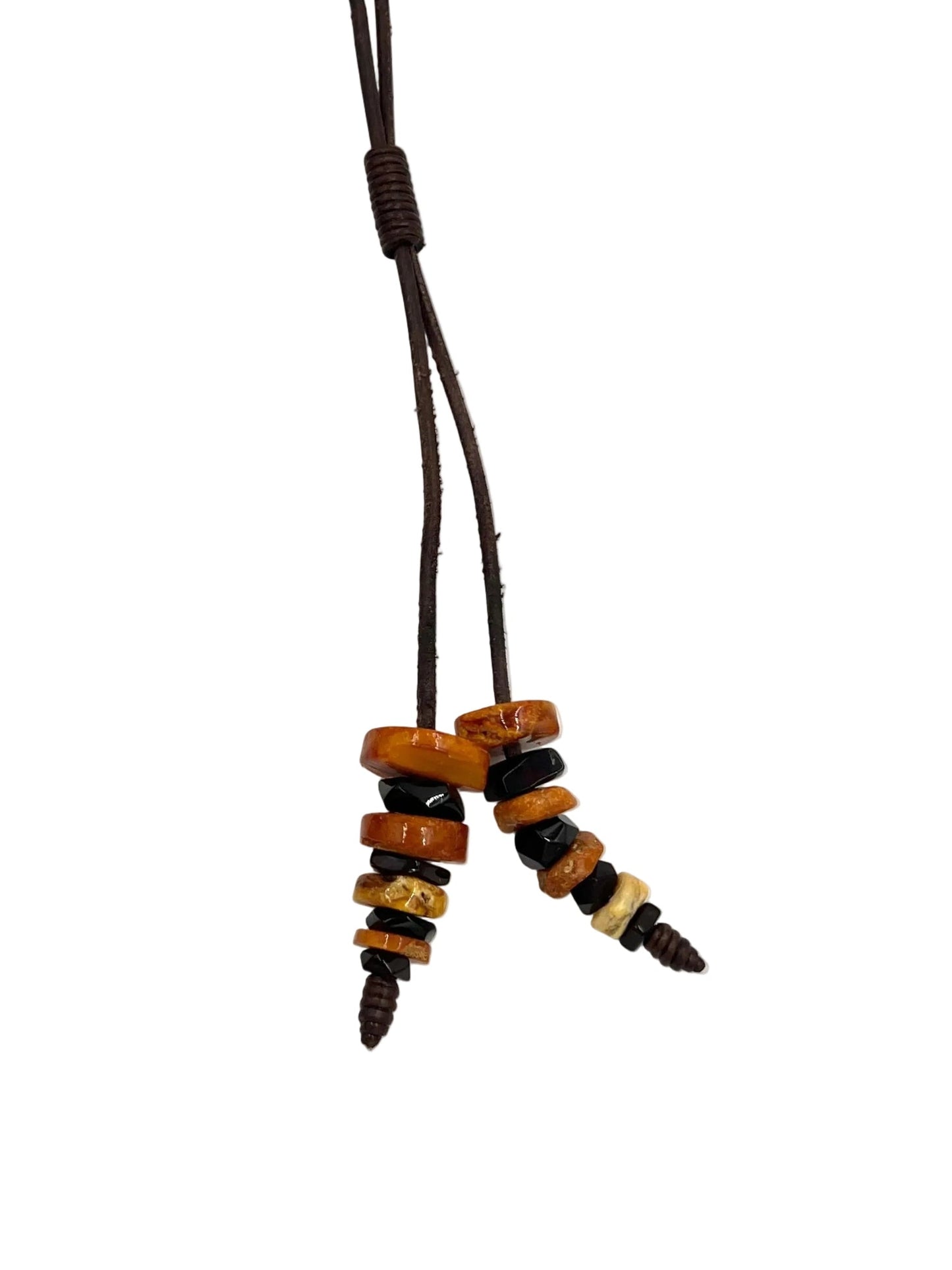 Multi Amber & Leather Bolo Ties