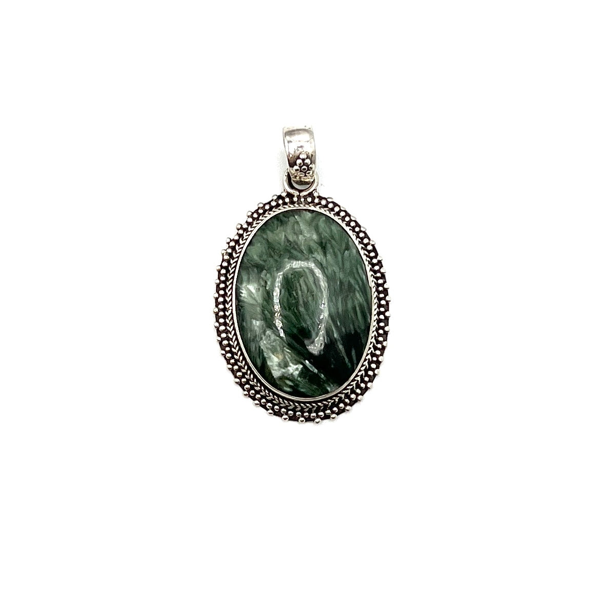 Sterling Silver Seraphinite Oval Pendants