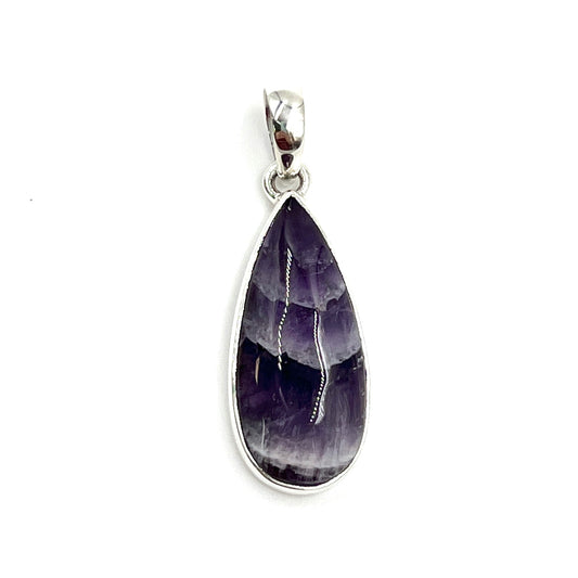 Chevron Amethyst Teardrop Pendants