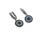 Silver Evil Eye Flat Dangle Earrings
