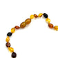 Hand Knotted Amber Baby Teething Necklaces Multi Chips