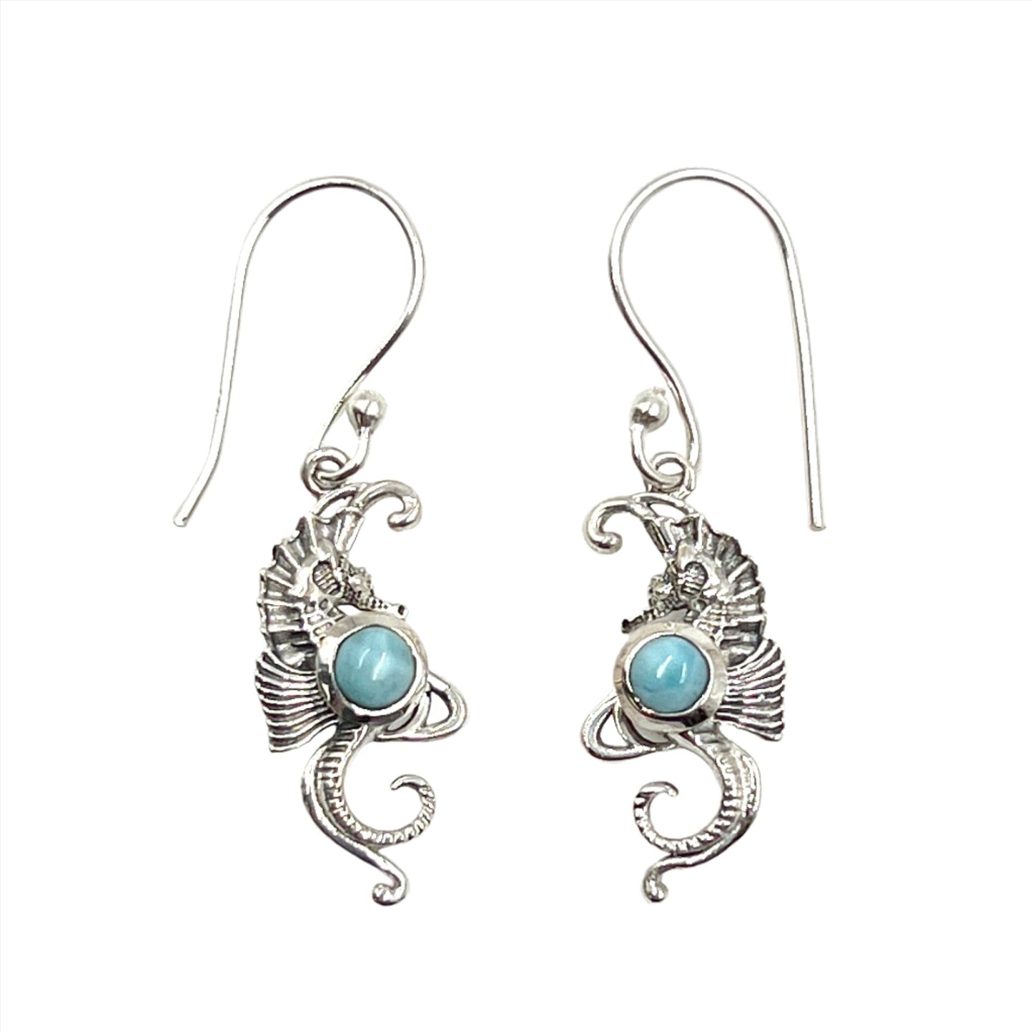 Sterling Silver Larimar Earrings