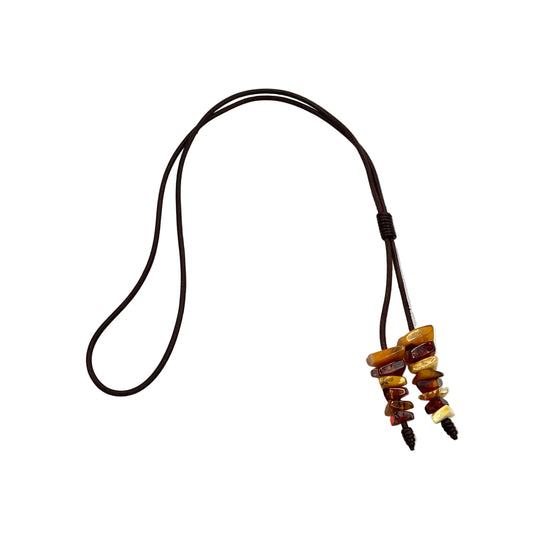 Multi Amber & Leather Bolo Ties