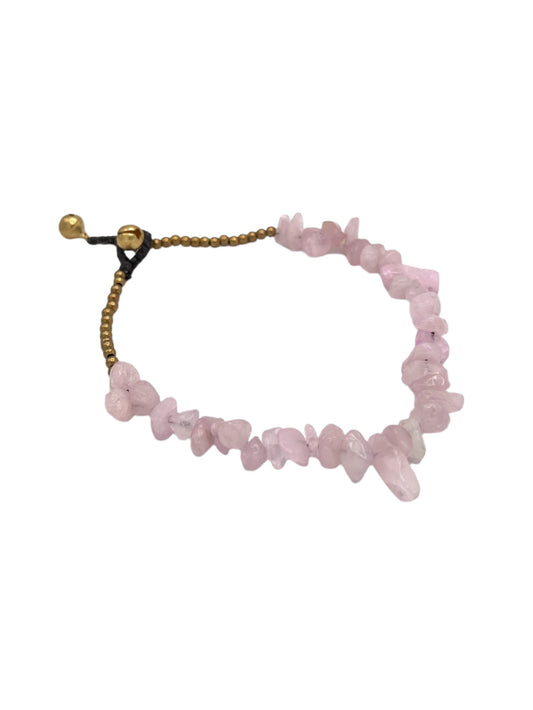 Chunky Gemstone Chip Brass Anklets