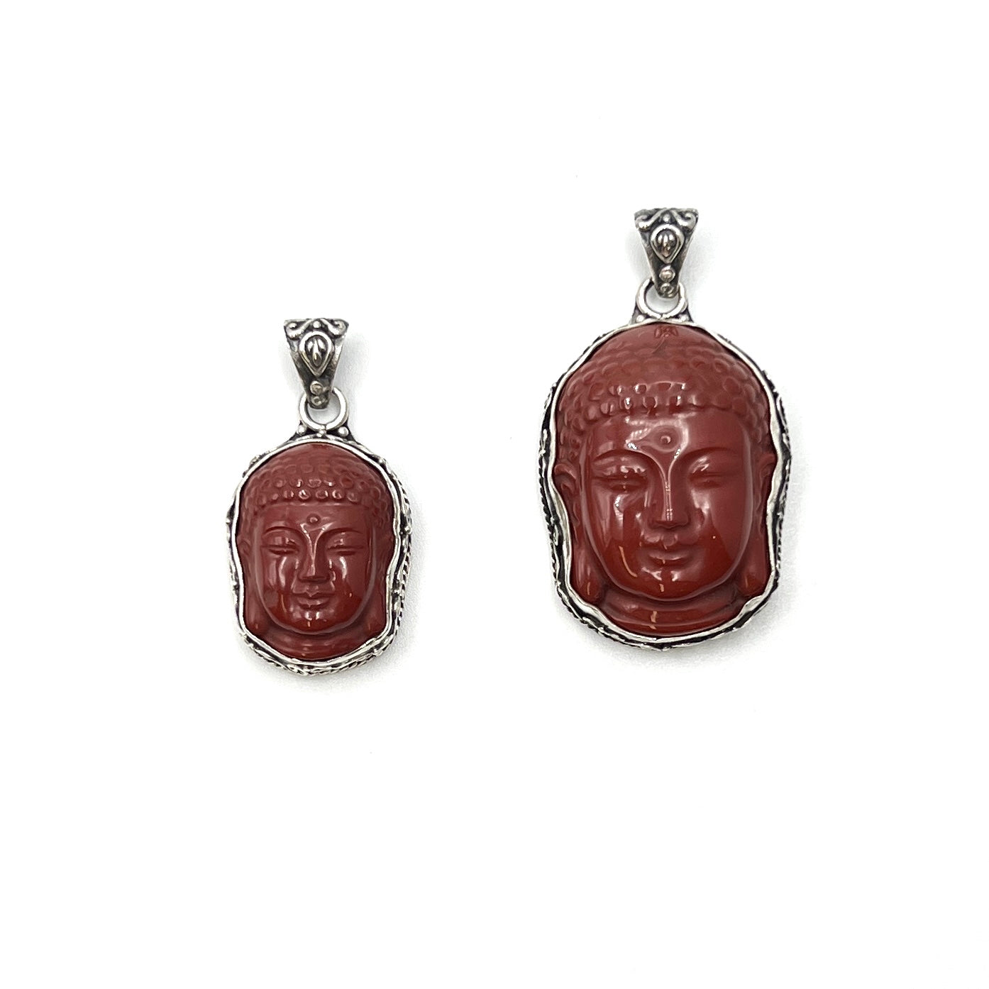 Red Jasper Buddha Head Pendants