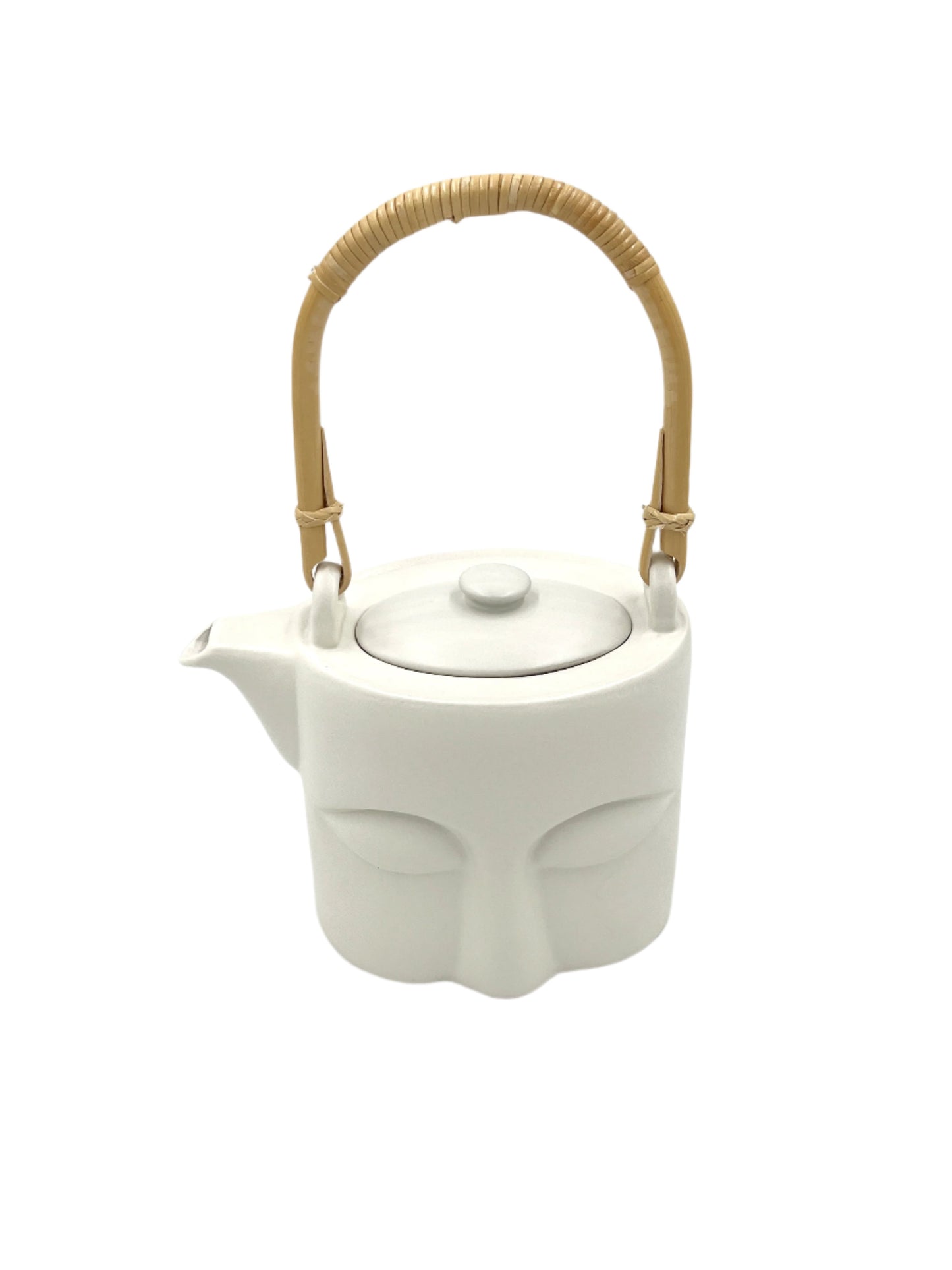 White Buddha Face Tea Pot Set