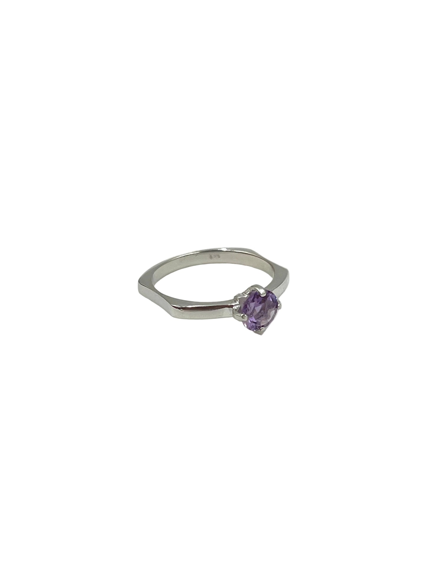 Faceted Round Gemstone Ring