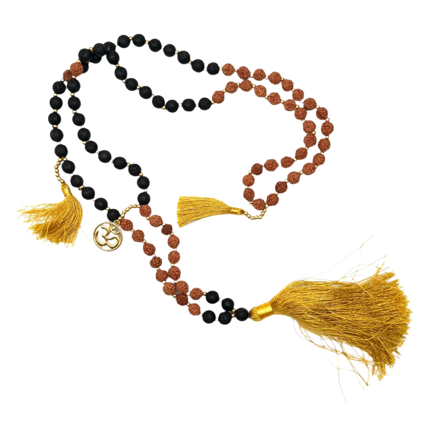 Om Rudraksha & Lava Stone Malas