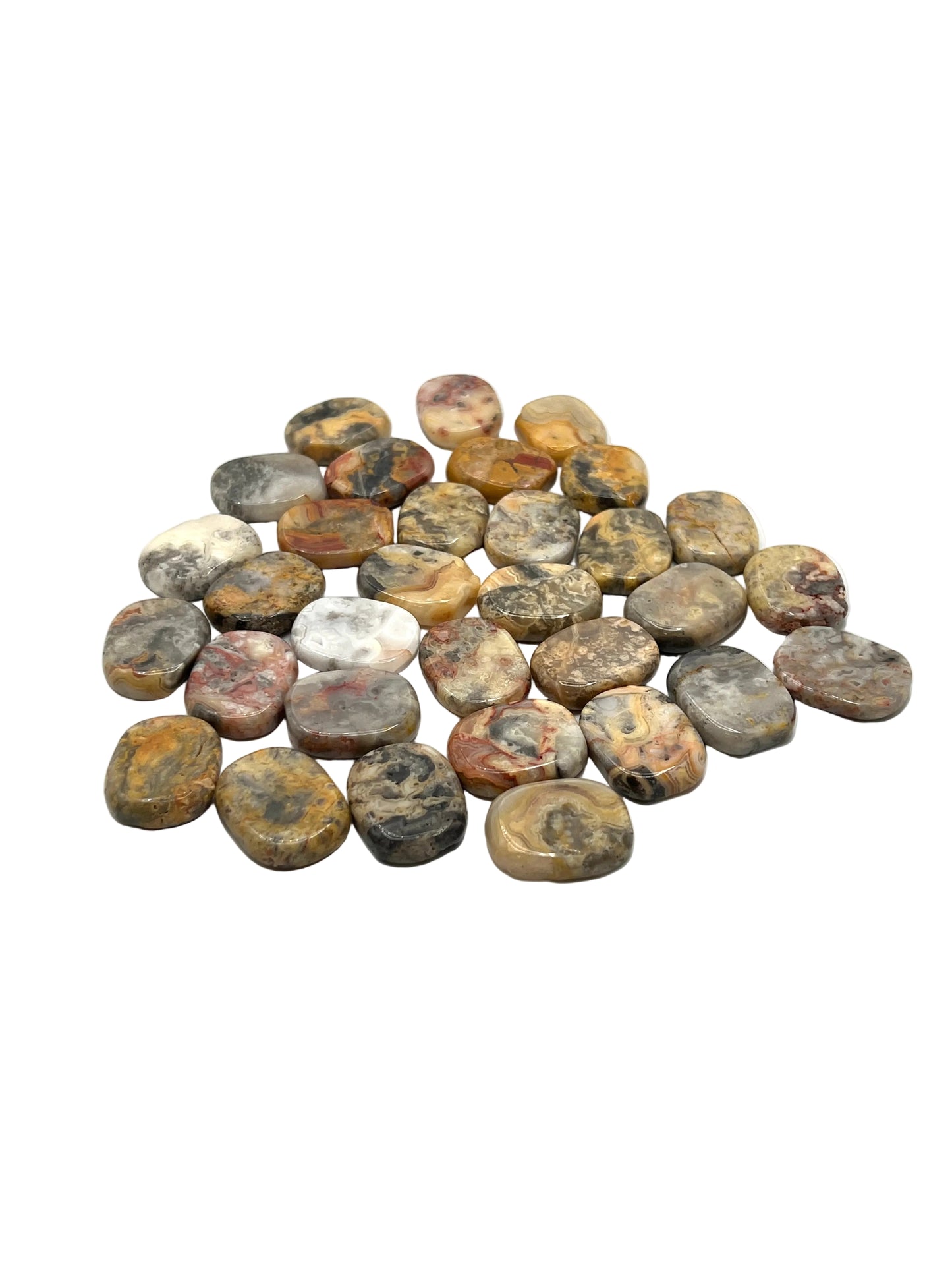 Yellow Crazy Lace Agate Coins
