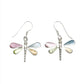 Sterling Silver Shell Dragonfly Earrings