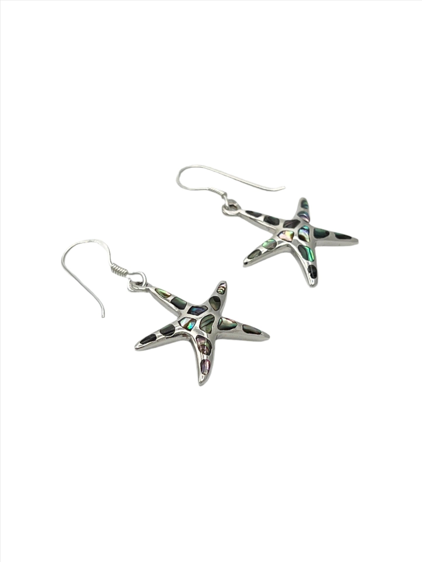 Sterling Silver Shell Starfish Earrings