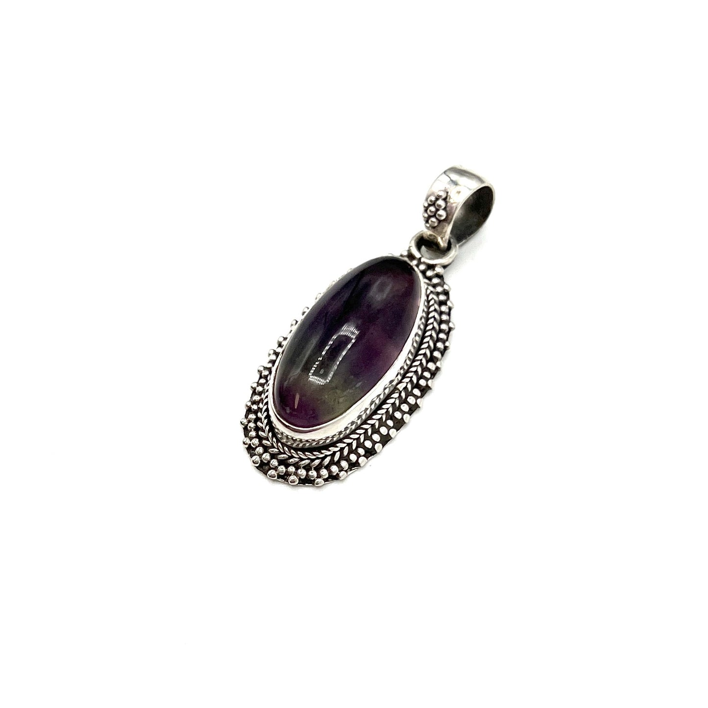 Sterling Silver Fluorite Oval Pendants