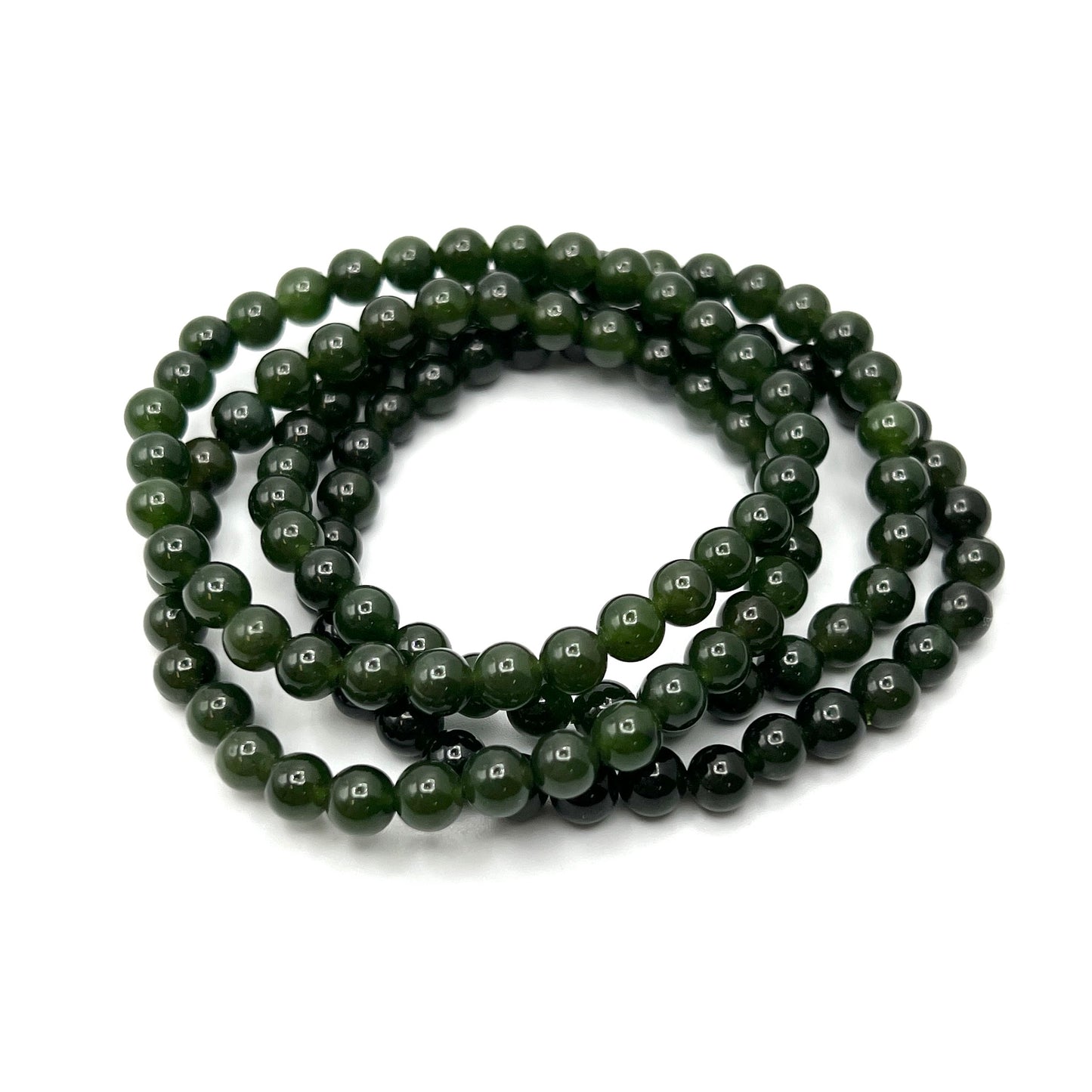 Dark Green Jade Stretchy Bracelet