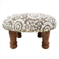 Flower Block Print Foot Stool | Round