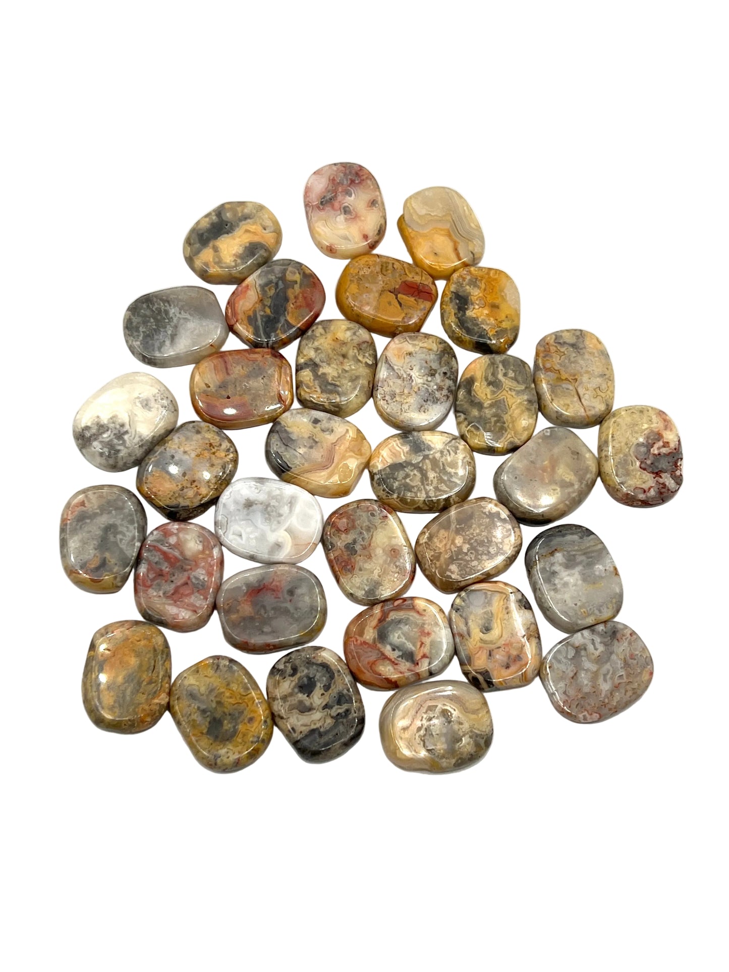 Yellow Crazy Lace Agate Coins