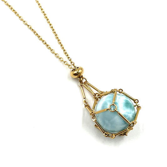 Gold Crystal Cage Necklace