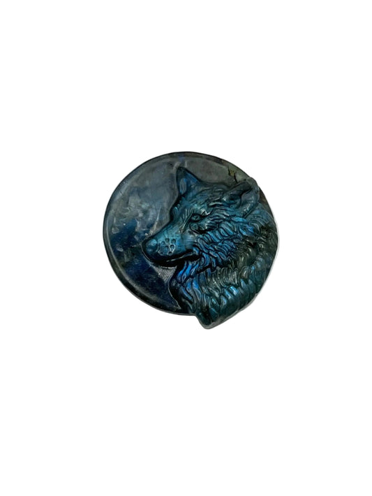 Labradorite Wolf Carving