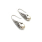 Sterling Silver Filigree Drop Pearl Earrings