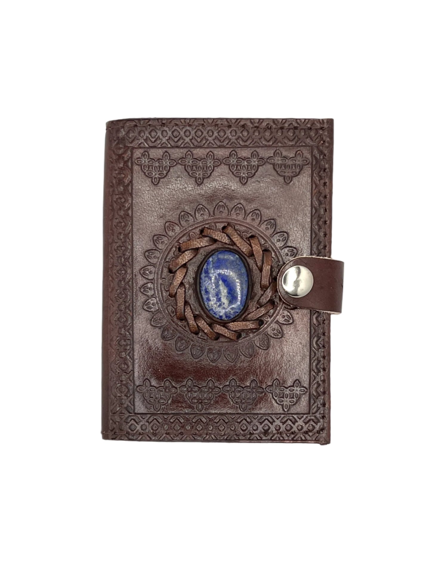 Camel Leather Gemstone Journal | Mandala | 5" x 3.5" x 1/2"