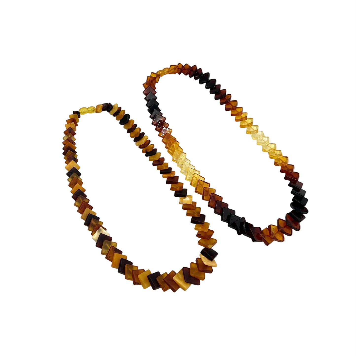 Gradient Amber Square Necklaces