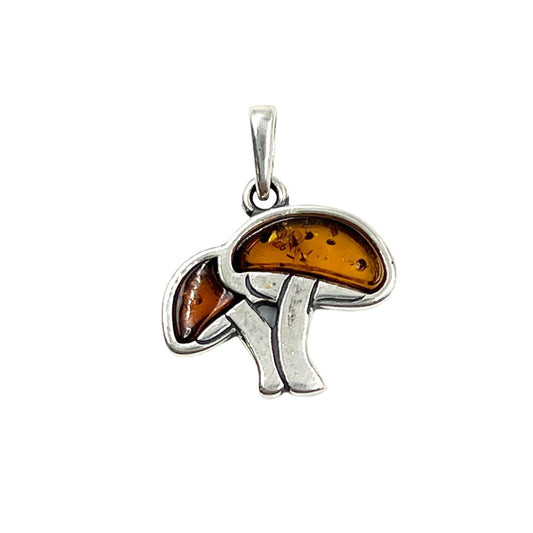 Amber Double Mushroom Pendants