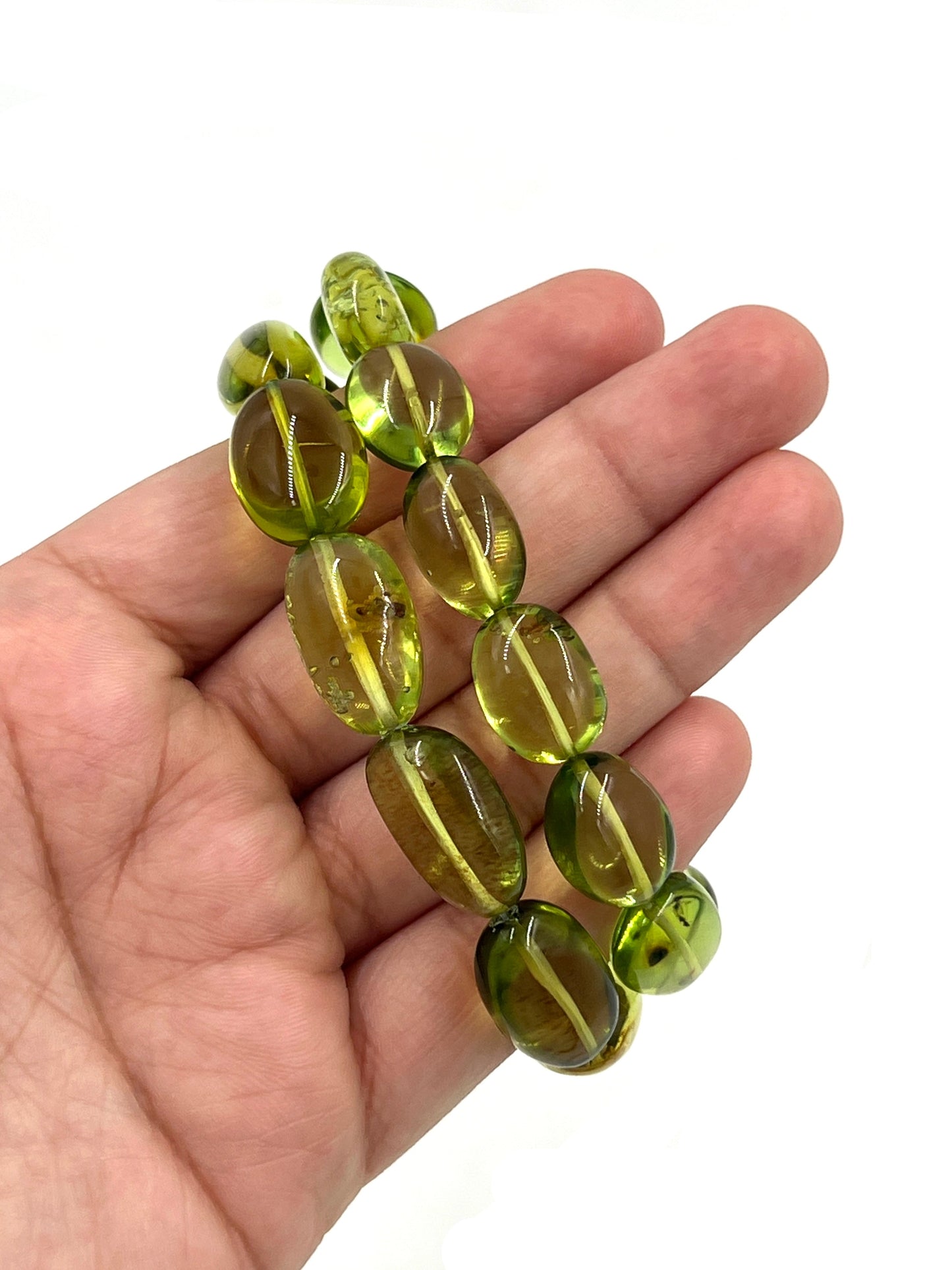 Green Amber Beaded Bracelets