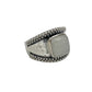 Sterling Silver Square Moonstone Hammered Rings