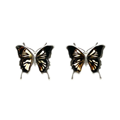 Amber Butterfly Studs