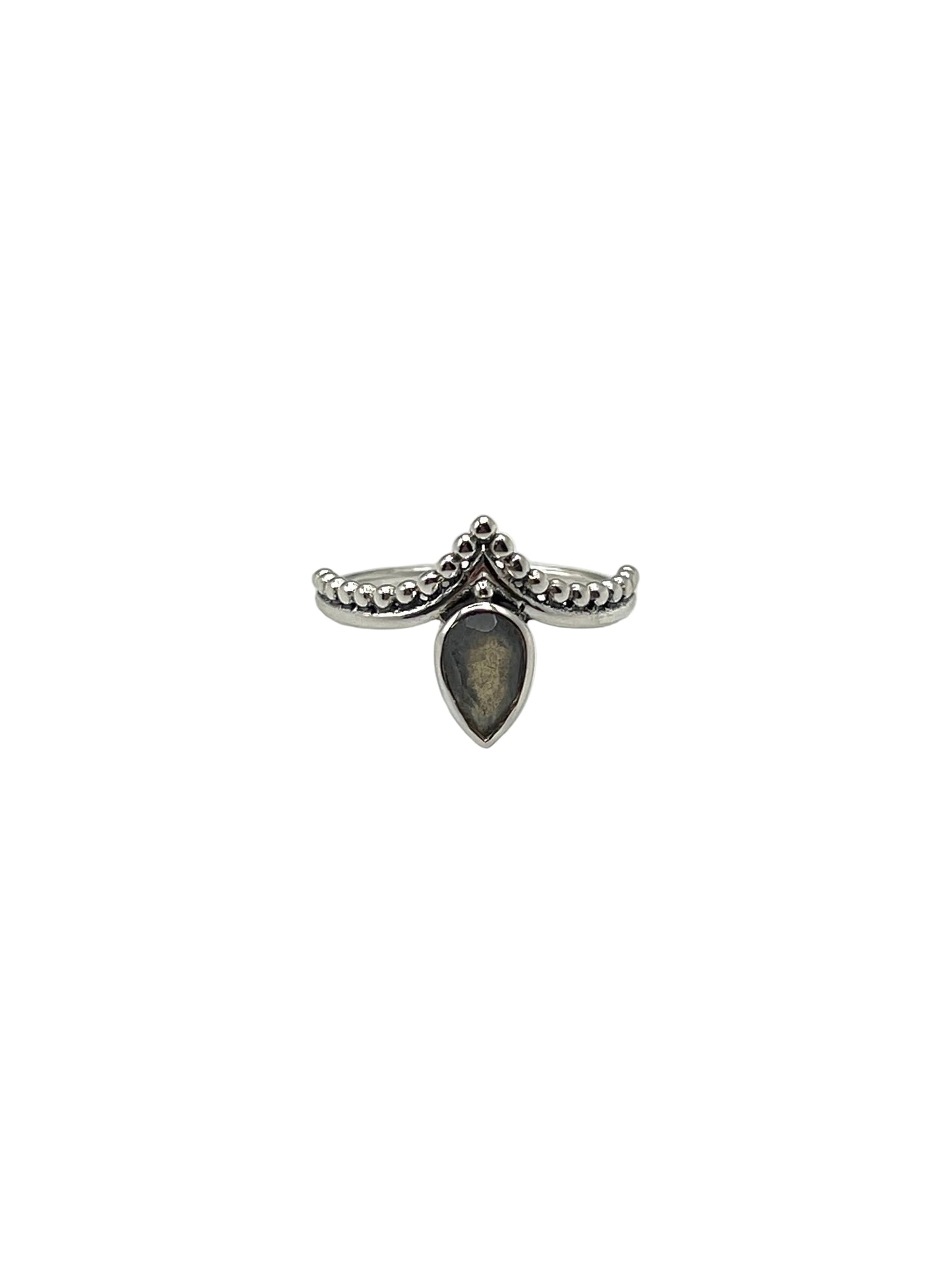 Beaded Teardrop Gemstone Rings