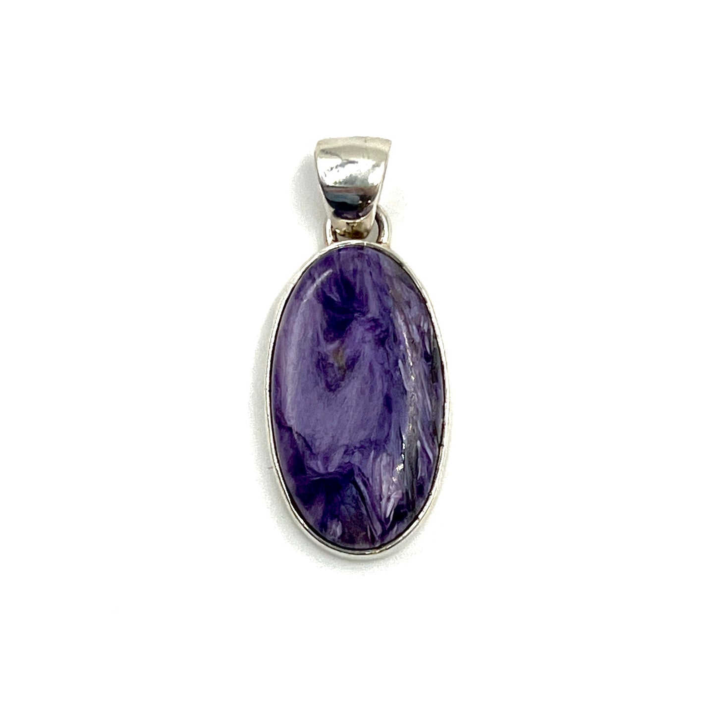 Sterling Silver Charoite Oval Pendants