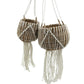 Banana Leaf White Hanging Plant Basket Sets