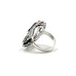 Sterling Silver Amber Wolf Howling Ring