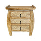 White Washed Teak 3 Drawer Nightstand