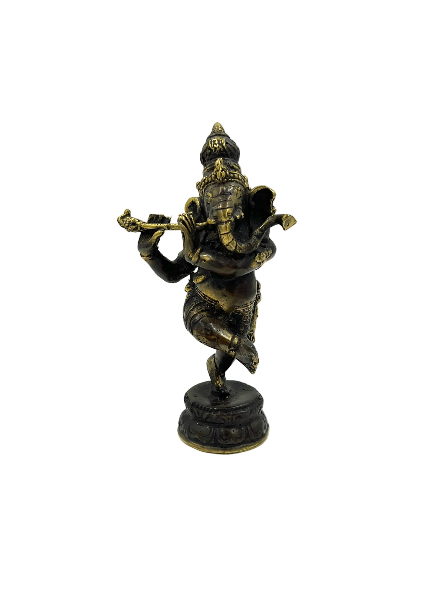 Bronze Flute Ganesh Statue