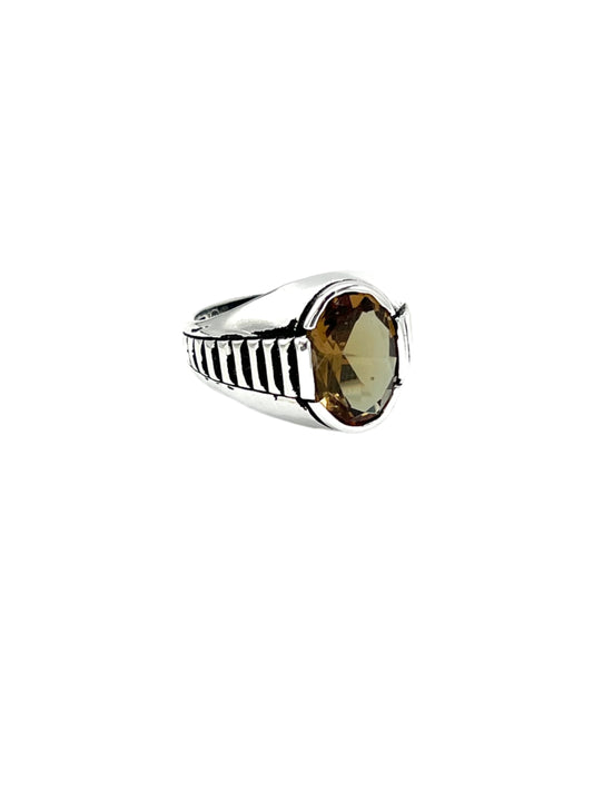 Silver Zultanite Oval Side Etched Ring