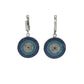 Silver Evil Eye Flat Dangle Earrings