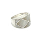 Sterling Silver Shell Large Geometric Ring