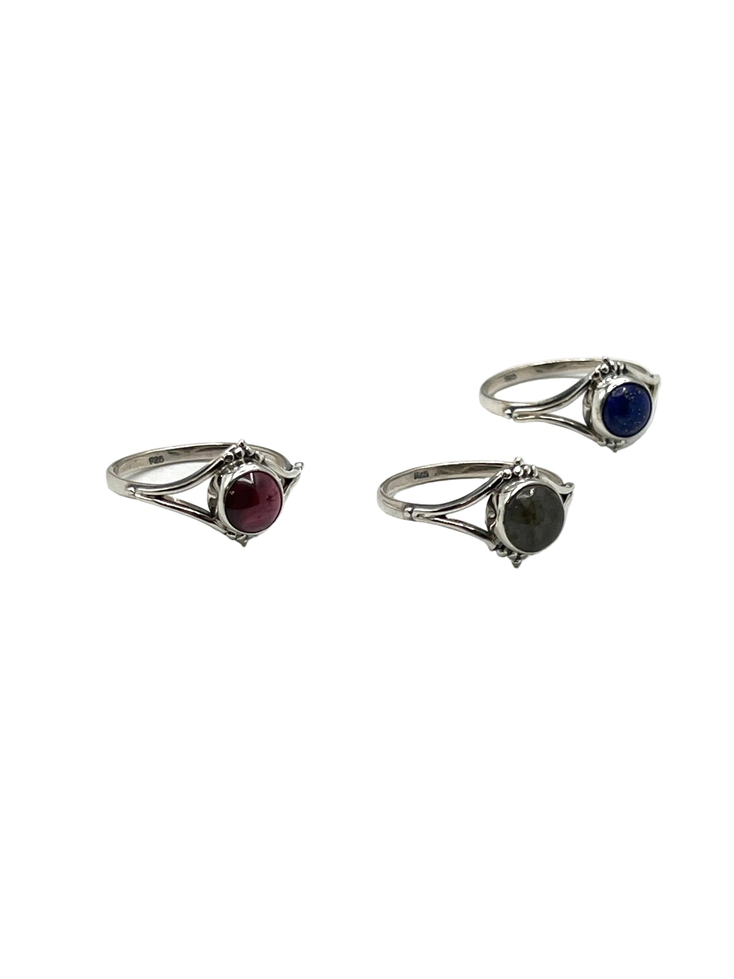 Round Gemstone Beaded Rings