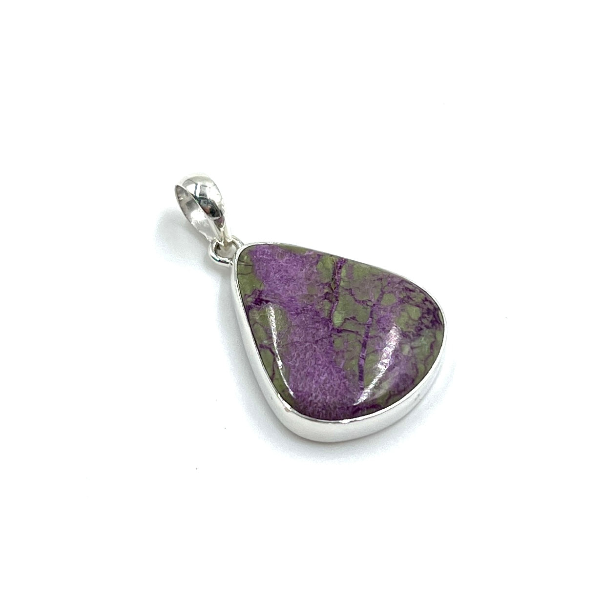 Sterling Silver Stichtite Teardrop Pendants