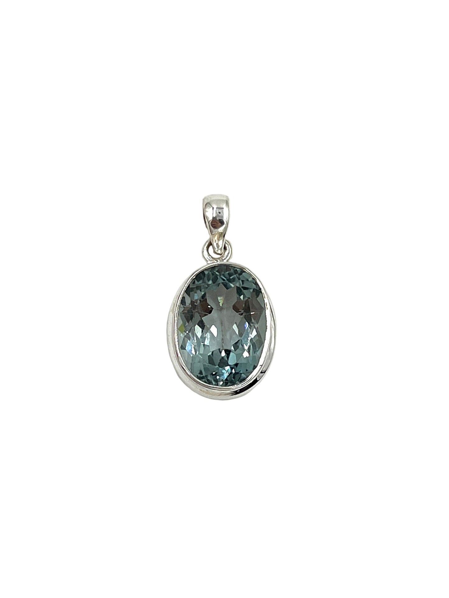 Oval Blue Topaz Pendants