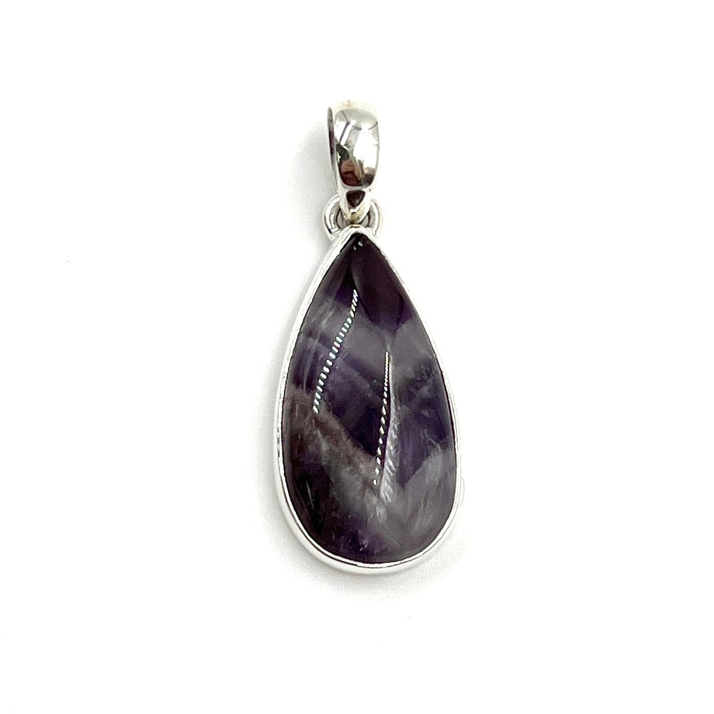 Chevron Amethyst Teardrop Pendants