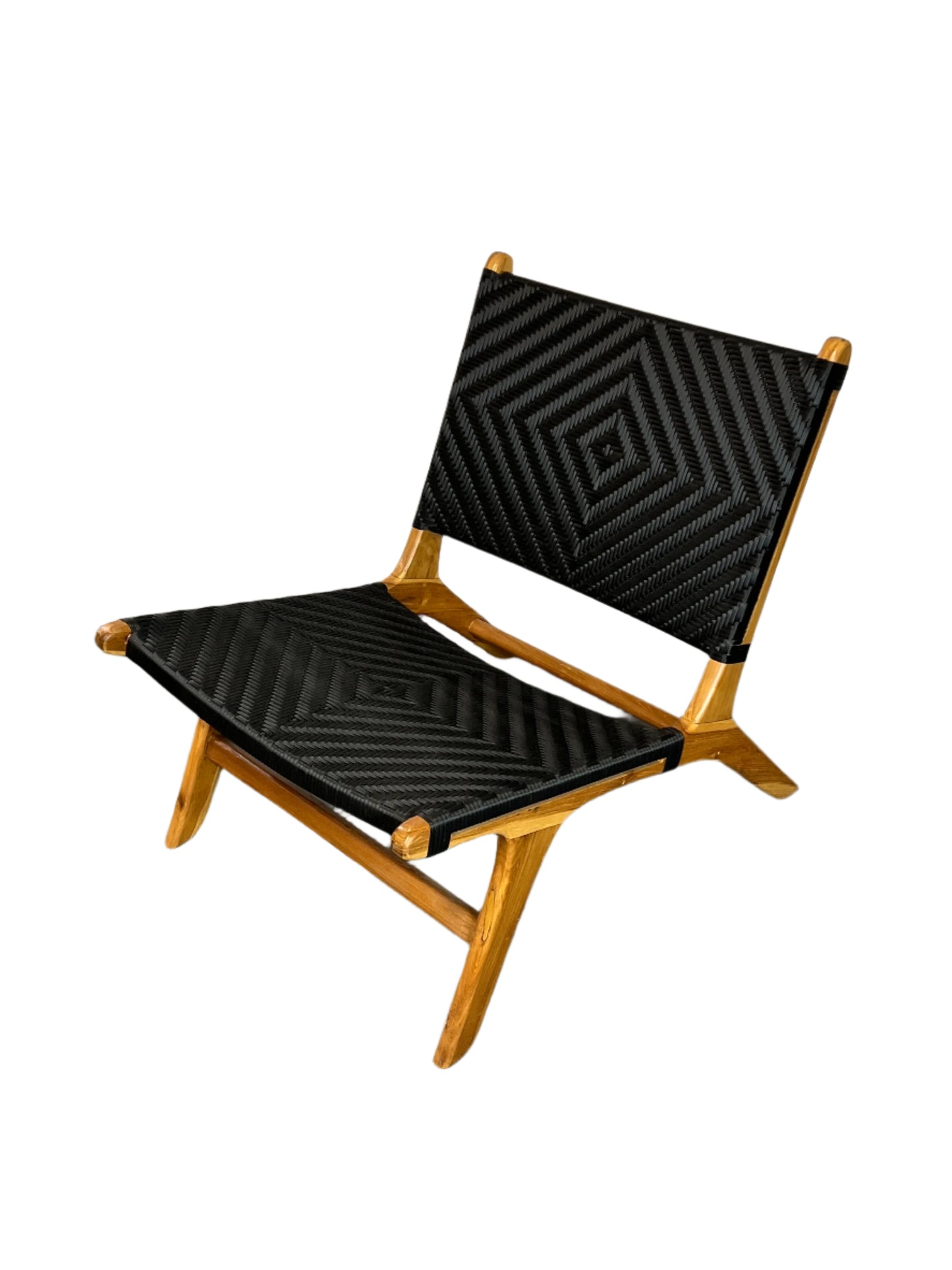 Black Rattan Teakwood Chair